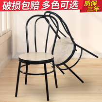 Fast food restaurant dining chair simple modern white backrest chair Chinese restaurant hotel dining table and chair Oak stool