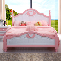 Solid Wood child bed little girl princess bed pink childrens room furniture combination set double smoking single bed 1 2 meters 1 5