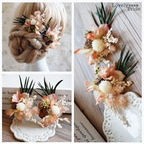 Cute bride simulation hydrangea mix and match eternal eucalyptus natural flowers Korean forest wedding head flower dried flowers