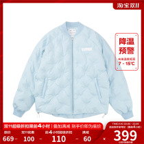 FPA light blue embossed baseball down jacket Guochao brand couple winter thickening warm short winter jacket men