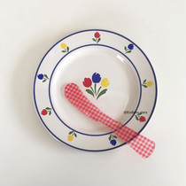 Endless stars Korea ins French style retro dinner plate Tulip ceramic plate vintage Western dining tray