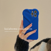 iPhone13 12 shell Cubic Klein blue love applies Apple 13promax silicone gel 11 creative