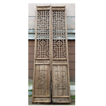 Generation old fir doors and windows long door Su Zuo ancient building screen partition ancient wooden door carved door homestay decoration antique Qing