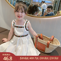 Foam home Custom childrens clothing 2021 new baby foreign air one-piece dress Children summer dress Dress girl vest slim fit