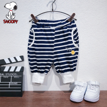 Innube Snoopy baby shorts outside wearing summer slim child foreign air casual striped boy 50% pants