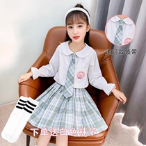 Next win jk uniform children spring and autumn set Girls College style pleated skirt set