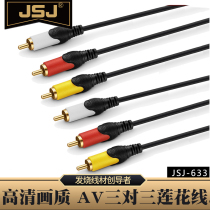 Golden Triangle JSJ JSJ-633 3RCA Lotus Head Video Line Red and Yellow White Six Head Set-top Box TV