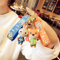 Cartoon couple men and women key chain accessories doll cute car key chain bag pendant simple creative