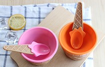 Creative Colorful Cute Plastic Ice Cream Bowl Send Spoon Double Septer Warm Ice Cream Cups Ice Cream Bowl PHOTO