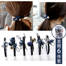 Head Rope Korean hipster Simple Personality Pony Tail Hairband Female Tail Hair Rubber Band Adult Hair Rope floral headdress Hair Decoration