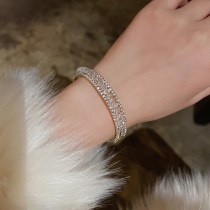 Fall Winter Flash Diamond Crystal Bracelet Korea Light Luxury Premium Hand Ornaments ins Minor Design Simple Fashion Jewelry