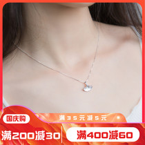 990 Sterling Silver Necklace Female choker Mori hipster Ginkgo Leaf Pendant Simple Student Korean Temperament Gift