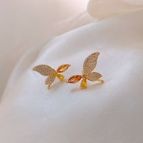 2020 New Tide Korea 925 Silver Needle Earrings Butterfly Earrings Simple Female Small Premium Atmosphere Ear Jewelry