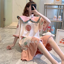 Japan new pajamas nightgown women Spring Summer short sleeve cotton 2021 explosive sweet cute thin home clothes