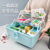 Drug storage box Multifunctional plastic transparent storage box Portable multi-layer emergency medicine storage large first aid box