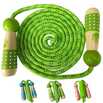 Wood Skipping Rope Children Elementary Students Solo Jump Rope Nursery School Begs Adjustable Sports Outdoor Toys 13