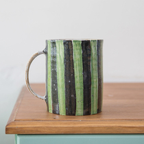 Yifang original rough pottery autumn tree mug cup large capacity ceramic cup cereal Cup coffee cup retro stripe