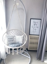 ins Nordic wind Net red tremble tassel swing hanging chair hanging basket cradle living room indoor home childrens room decoration