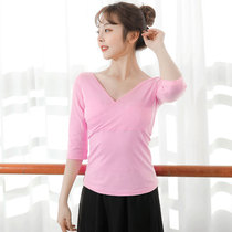 Dance suit blouses female Latin Classical dance suit new crossover V-collar ballet Ballet Body Exercises performance clothes