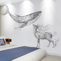 Bedroom decoration boys room layout college dormitory wall wallpaper stickers wallpaper self-adhesive 3d three-dimensional wall stickers