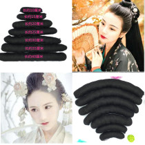 Ancient costume Hanfu pad hair bag Wig pad hair bag Crescent bag soft horns Various floor bridal pad hair plate hair bag