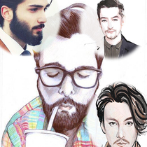 Fake beard simulation fake beard invisible realistic film and television makeup disguise performance props mens beard beard