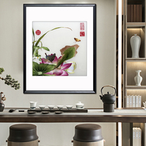 Artisan Su embroidery Lang Shining Ho Flower Home Residence Decoration Hanging Painting Embroidery Genuine Silk