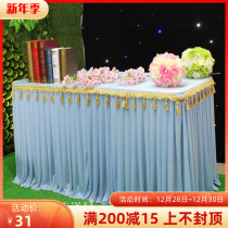 New wedding props welcome tablecloth European tassel tablecloth Welcome Table sign-in table cloth wedding arrangement props