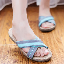 Shuo brand high-end childrens linen slippers indoor couples deodorant home elderly pregnant women parents and children wear summer