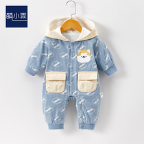 Baby Conjoined Clothes Foreign Air Full Moon Mens Spring Autumn Season Clothes Out of clothing Cartoon Newborn Baby Internet Red Birthday Climbing