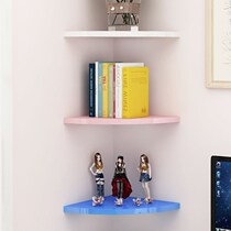 Corner shelf non-perforated toilet triangle corner clapboard corner wall fan-shaped bookshelf bathroom waterproof