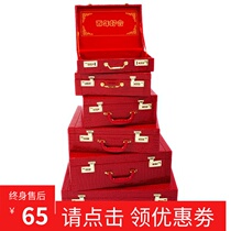 Wedding Engagement Mention Red Box Escort Box Courtesy Gold Box Hire Gold Color Gift Box Dress Money 10-100 RMBten thousand Suitcases