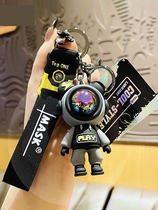 2021 New Lightning Small Bear Key Button Female Delicate High-end Car Key Pendant Boys Cute School Bag Hanging Accessories