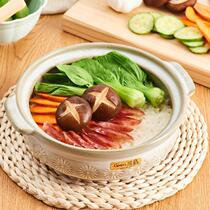 Ceramic king]Japan imported Yinfeng Wan Gu Yaki flower Mishima high temperature casserole clay pot rice Sukiyaki pot earth pot