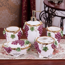 Royal Accessories Creative Ceramics Bathroom wash suit European-style toothbrushing cup Five sets Bathrooms Practical European-style wedding gifts