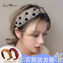 Korean net red sweet wide-brim hair hair band female girl simple wave nod hoop fresh mesh hair band headdress products