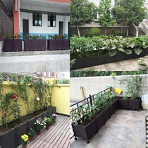 New thickened planting box balcony planting pot extra large outdoor deepening flower trough rectangular home plastic vegetable pot