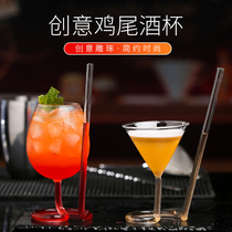 Creative glass cocktail Cup Net red tall bird Cup molecular spiral Martini Cup personality bar wine glass