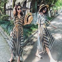 Hong Kong boomer 2022 new bohemian dress dress up for womens dress Thai Bali beach holiday Long dress