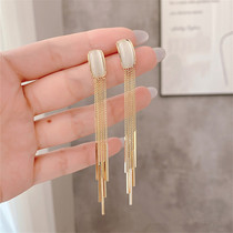 925 Silver Needle Long Tassel Earrings Female 2021 New Trendy Opal Earrings Korean Temperament Internet Celebrity Earrings