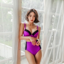 (Clearance does not return do not change) small chest chest increase gathering double shoulder strap bikini high waist belly cover belly sexy swimsuit