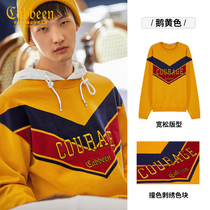 Carbine mens round neck jacquard sweater loose tide autumn winter sweater long sleeve embroidered sweater H