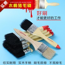 Shenghair wooden handle pig brush high quality hard wool paint wenplay dust pig hair mane long hair size brush paint brush