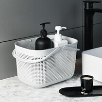 Fall-resistant moisture-proof bathroom bath basket mesh storage basket plastic Japanese portable bath basket