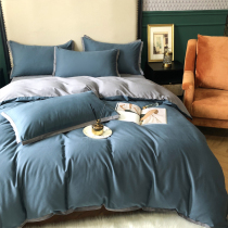 60 pieces of cotton plush cotton four-piece set of solid color brushed winter thickened warm sheets Pure cotton bedding light luxury