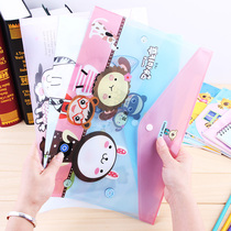 0029 Korea stationery cute cartoon plastic student A4 file bag archive bag transparent folder