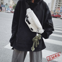 Hong Kong tide brand fanny pack womens tide ins super fire small bag Harajuku style messenger canvas casual running sports chest bag