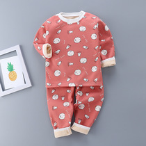 Childrens warm underwear set 2021 new boys and girls velvet winter thickened milk silk fleece baby clothes