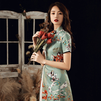 College entrance examination Cheongsam summer dress sent to the test 2021 new Chinese style retro improved short dress high school Cheongsam won