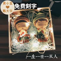 Tanabata Valentines Day gift to send girlfriend surprise long-distance love couple gift a pair of anniversary doll ornaments